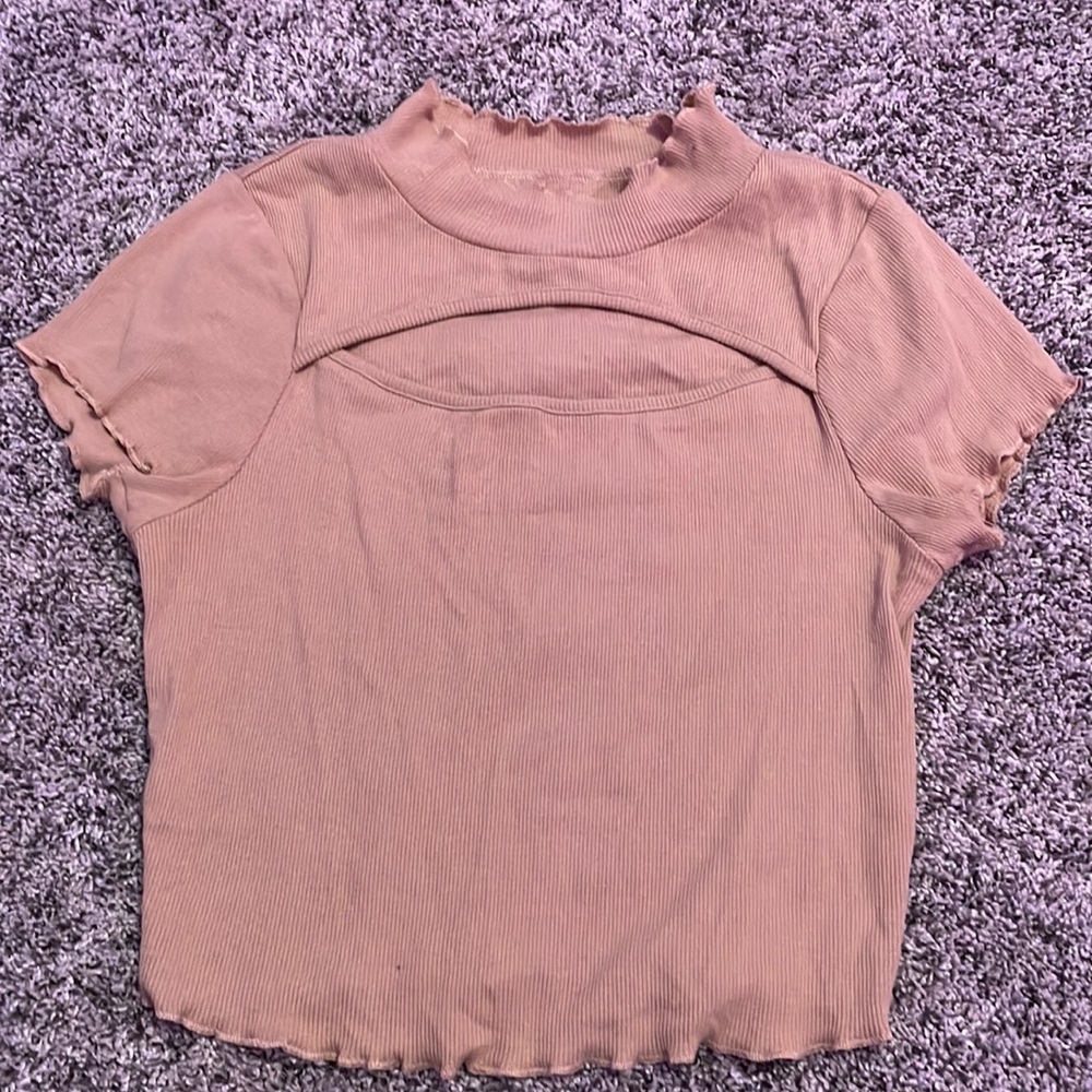 Beige cut out top